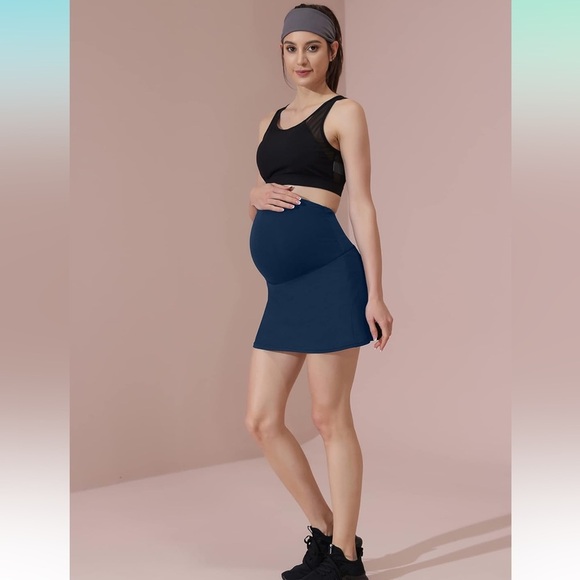MAACIE Maternity Navy Blue Tennis Skirt - Picture 1 of 10